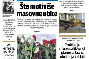 Naslovna strana "Vijesti" za 7. maj 2023.