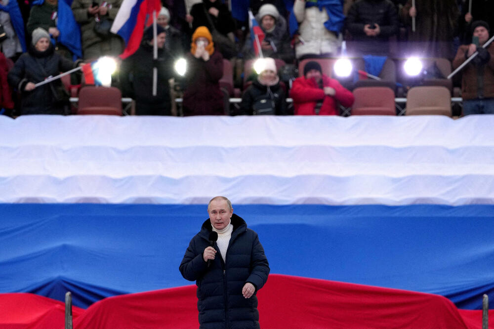 Putin 18. marta na “Lužniki” stadionu u Moskvi, Foto: Rojters
