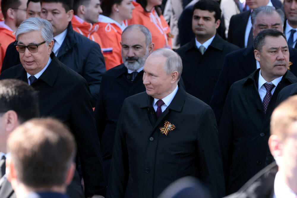 Putin sa liderima Kazahstana, Kirgistana i Jermenije juče u Moskvi, Foto: Rojters