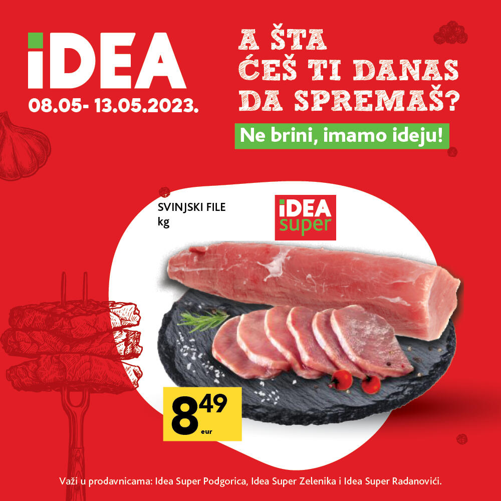 <p>Ako i dalje ne znate šta danas da kuvate inspiraciju pronađite u IDEA prodavnicama</p>