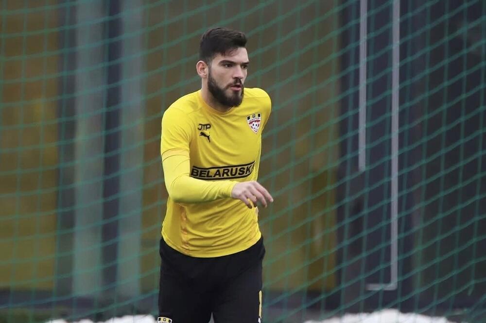 Miloš Drinčić na trenigu Šahtjor Soligorska, Foto: Klupski sajt