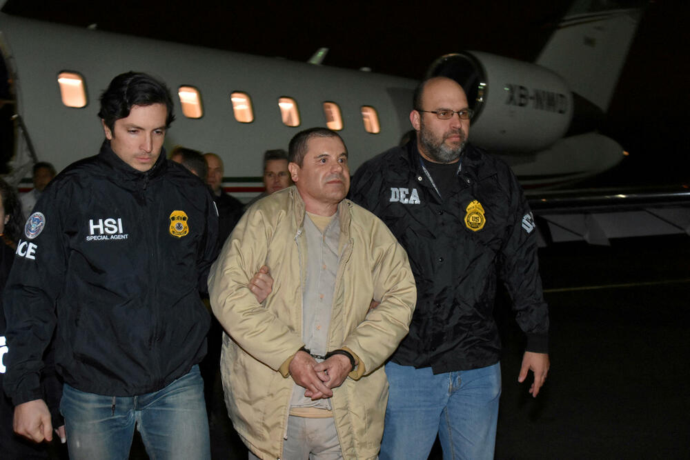 Hoakin El Čapo Guzman u Njujorku nakon ekstradicije iz Meksika u januaru 2017.