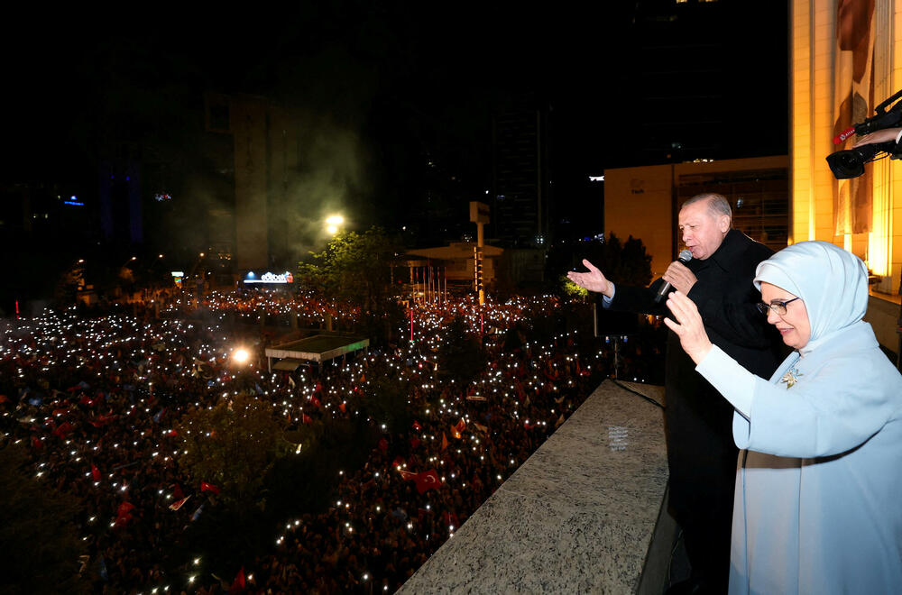 Erdogan se obraća svojim pristalicama nakon prvog kruga izbora