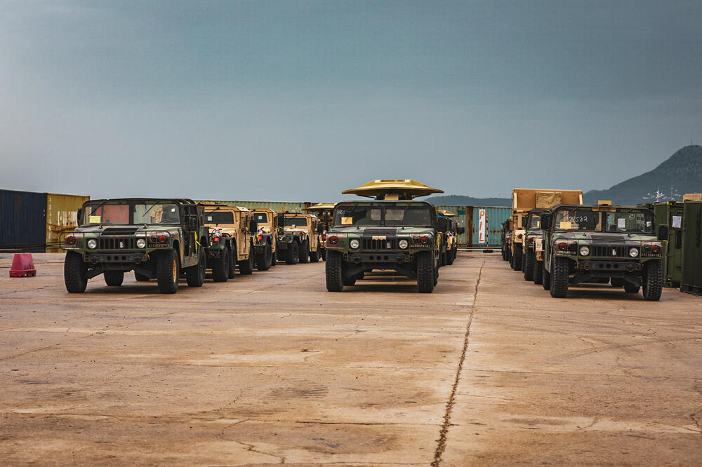Iskrcana vozila za međunarodnu vježbu Defender Europe 23, Foto: Ministarstvo odbrane