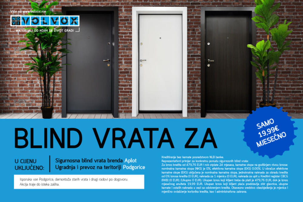 <p>Blind vrata, parket, kompletan materijal za renoviranje kupatila možete platiti u ratama. Unutrašnja sobna vrata i fasadni sistem na popustu.</p>
