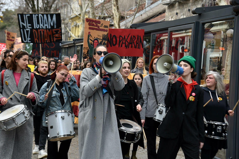Sa Osmomartovskog marša i protesta u organizaciji Centra za ženska prava, Foto: Boris Pejović