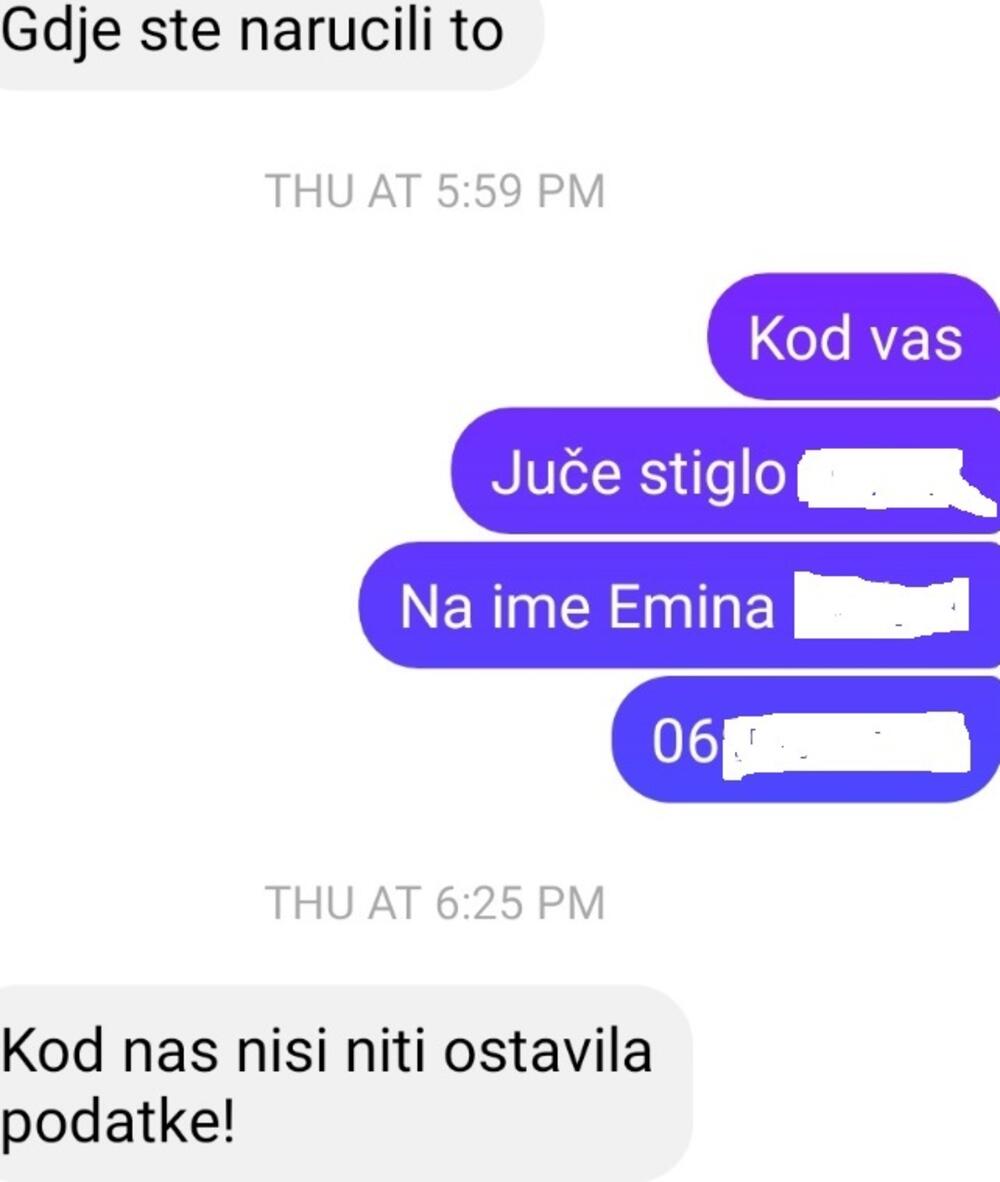 Prepiska Emine sa onlajn trgovcem