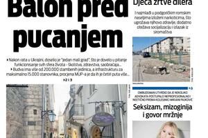 Naslovna strana "Vijesti" za 11. jun 2023. godine