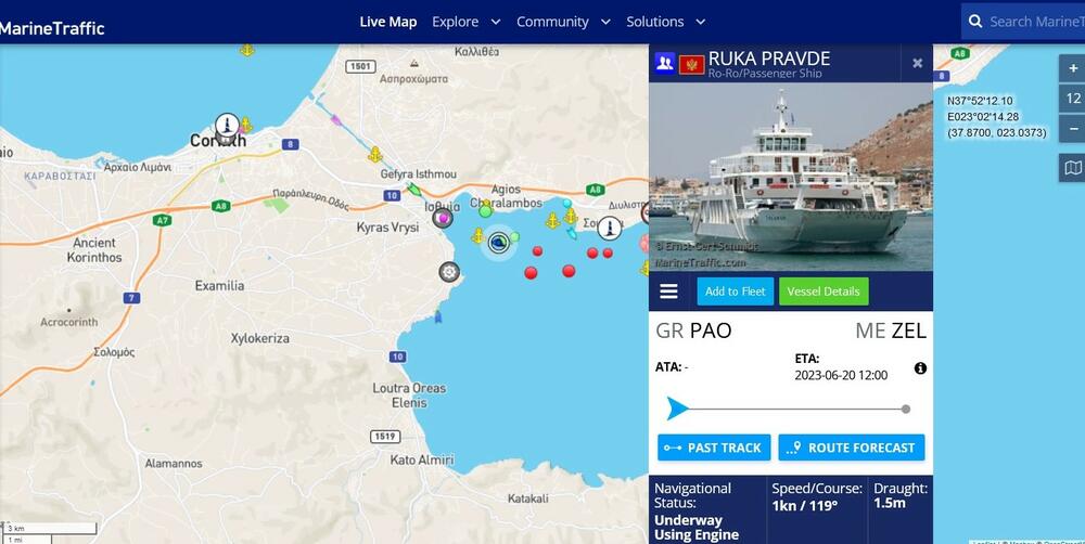 'Ruka pravde' danas pred ulazom u Korintski kanal