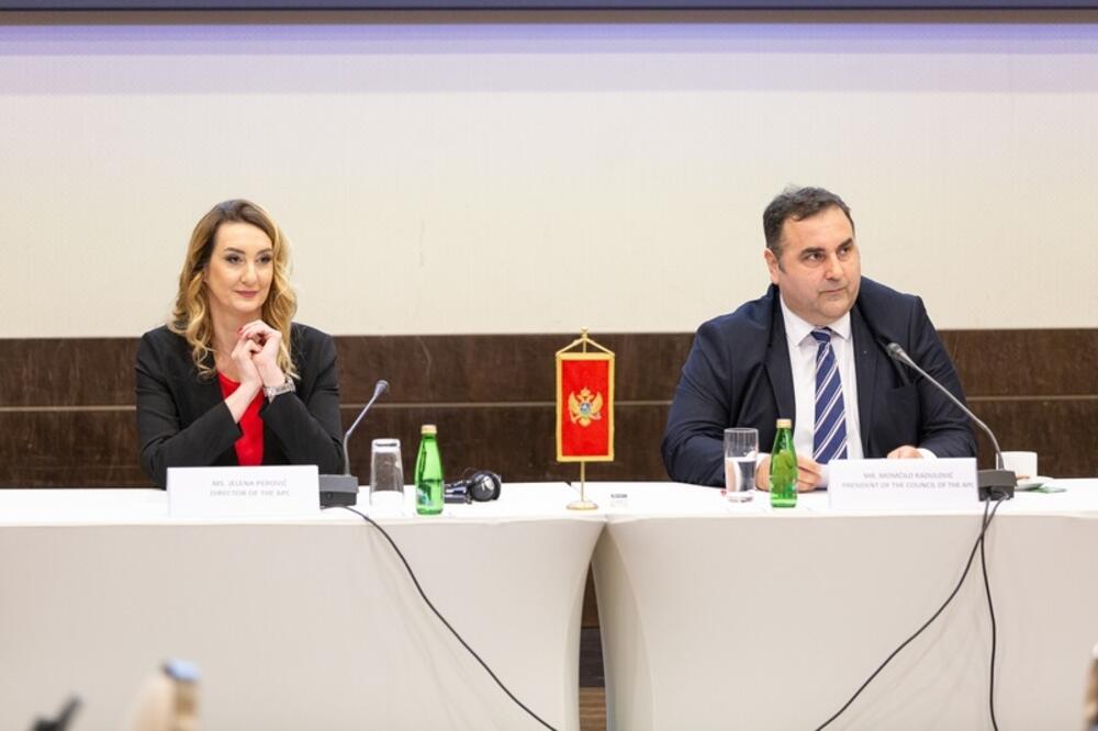 Direktorica Agencije Jelena Perović i predsjednik Savjeta Momčilo Radulović, Foto: antikorupcija.me