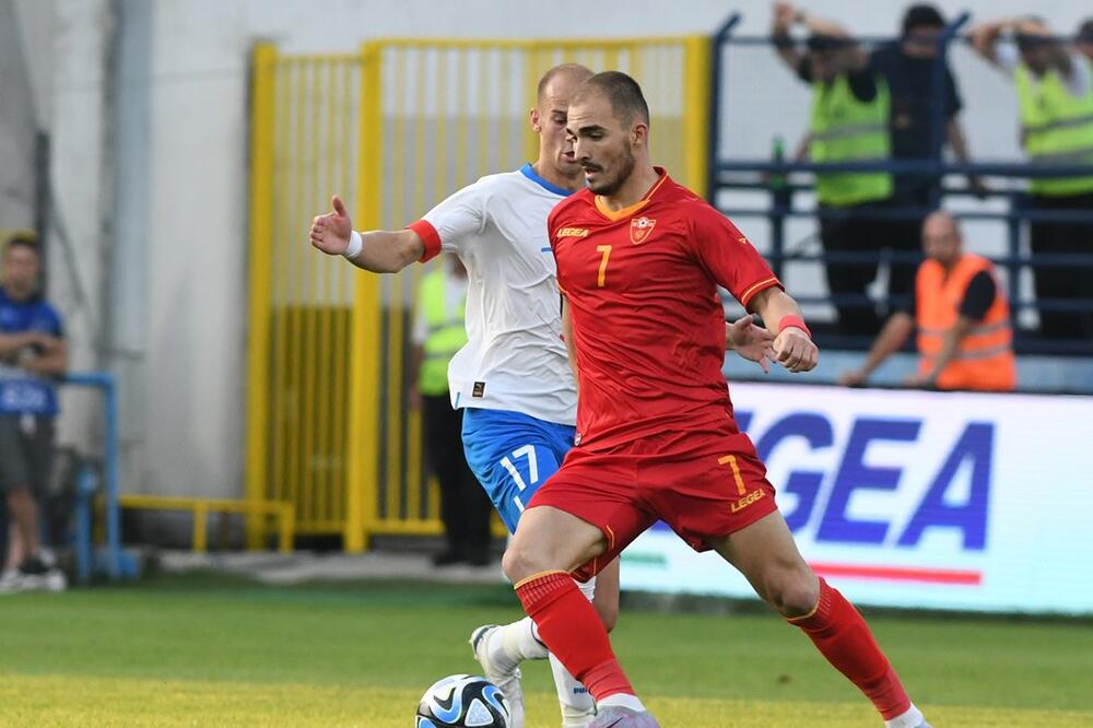 Jedini koji će pamtiti po lijepom poraz od Češke: Driton Camaj je postigao fenomenalan gol, Foto: FSCG