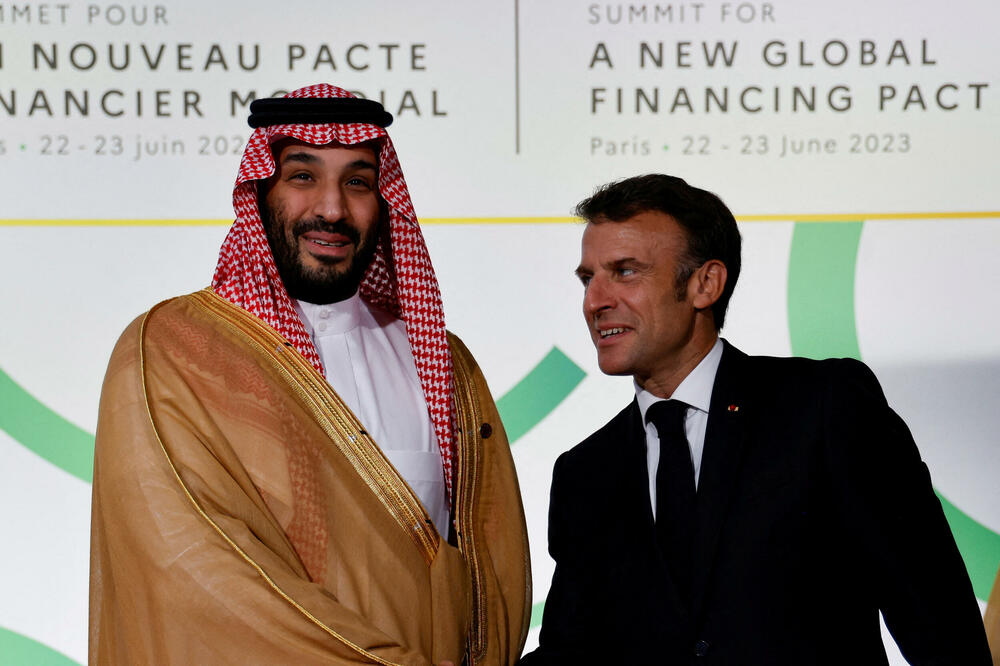 Bin Salman i Makron juče u Parizu, Foto: Rojters