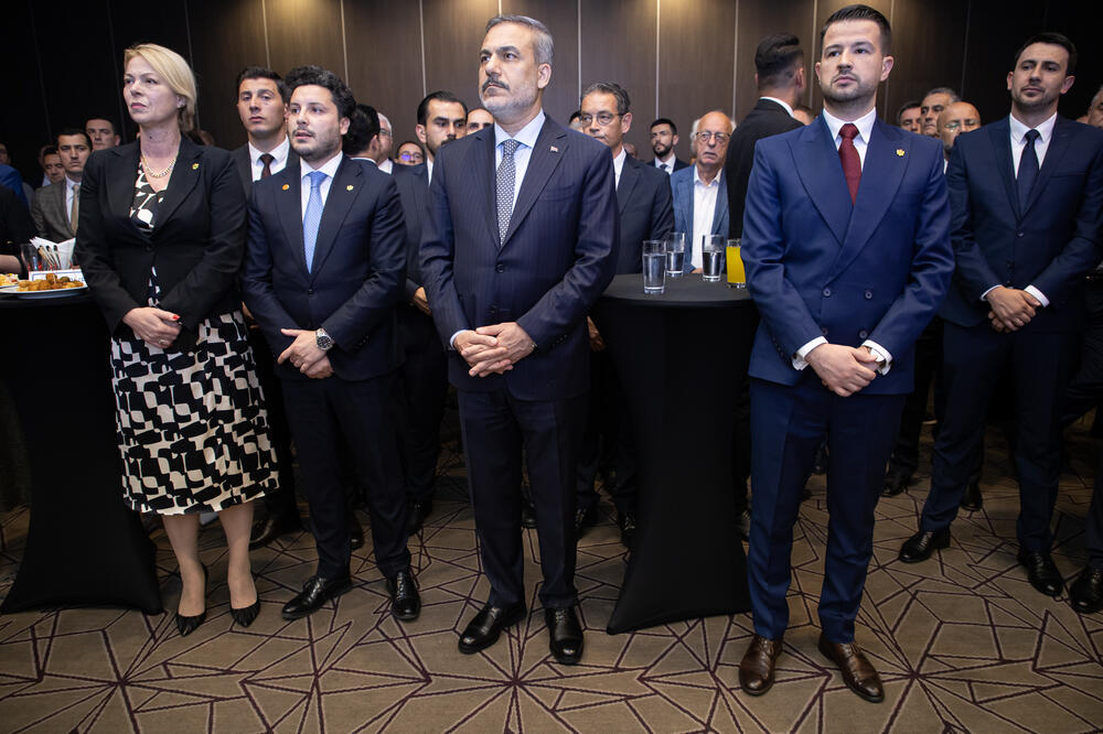 Đurović, Abazović, Fidan i Milatović na večerašnjem prijemu, Foto: Skupština Crne Gore