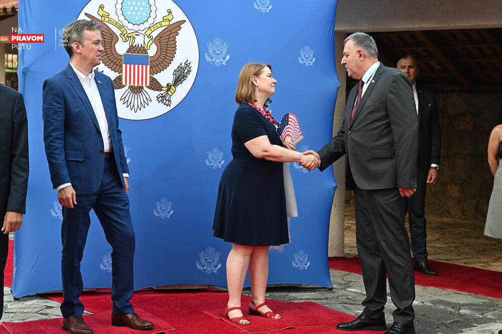 <p>"Crnogorski san postoji i počinje sa demokratijom", poručila je Rajnke</p>