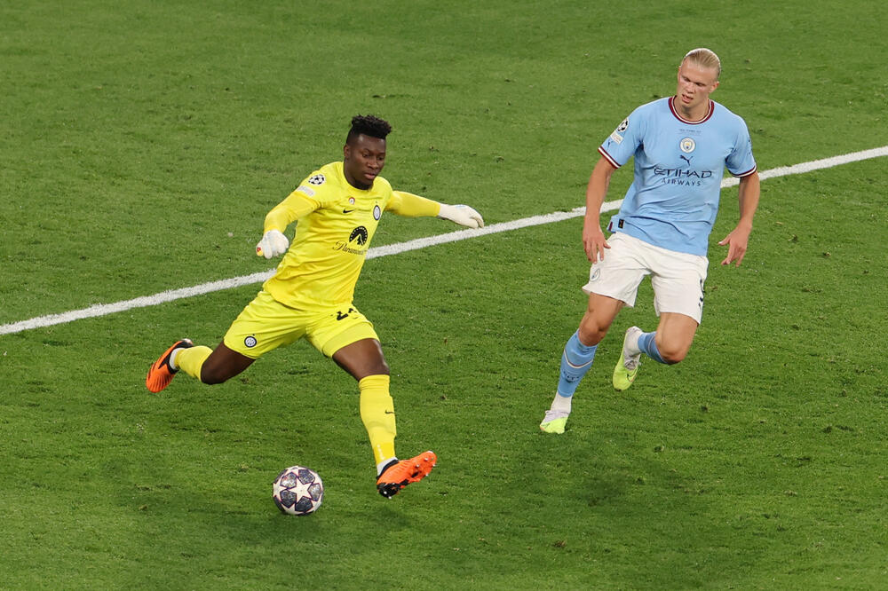 Andre Onana na finalu Lige šampiona protiv Mančester sitija, Foto: Reuters/Umit Bektas