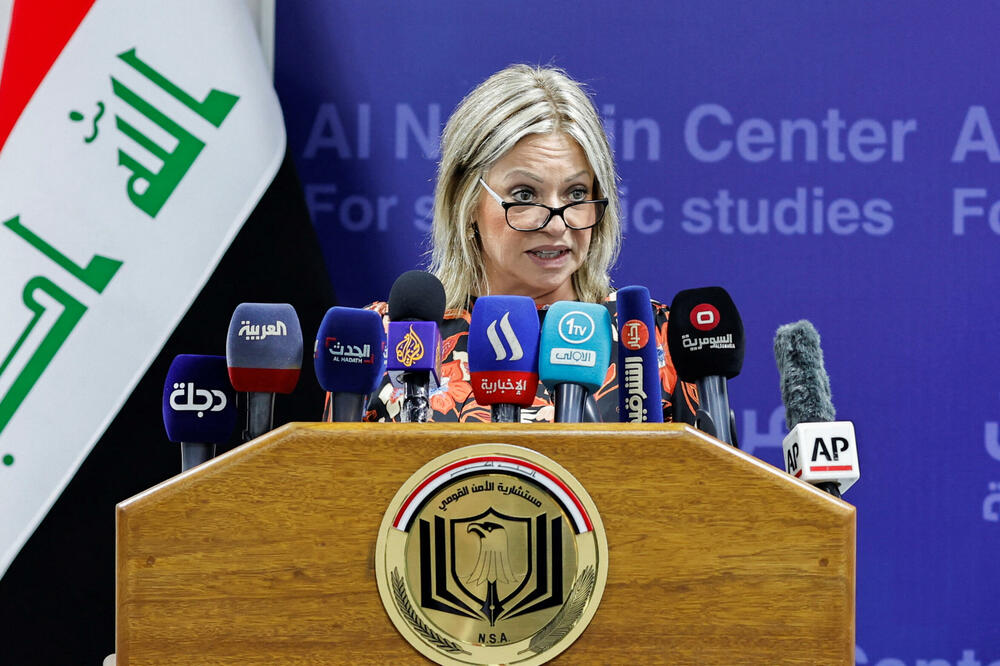 Sa konferencije u Bagdadu, gdje se raspravljalo o uslovima u kampu Al-hol: Specijalni predstavnik generalnog sekretara UN-a, Žanin Henis-Plašert, Foto: Reuters
