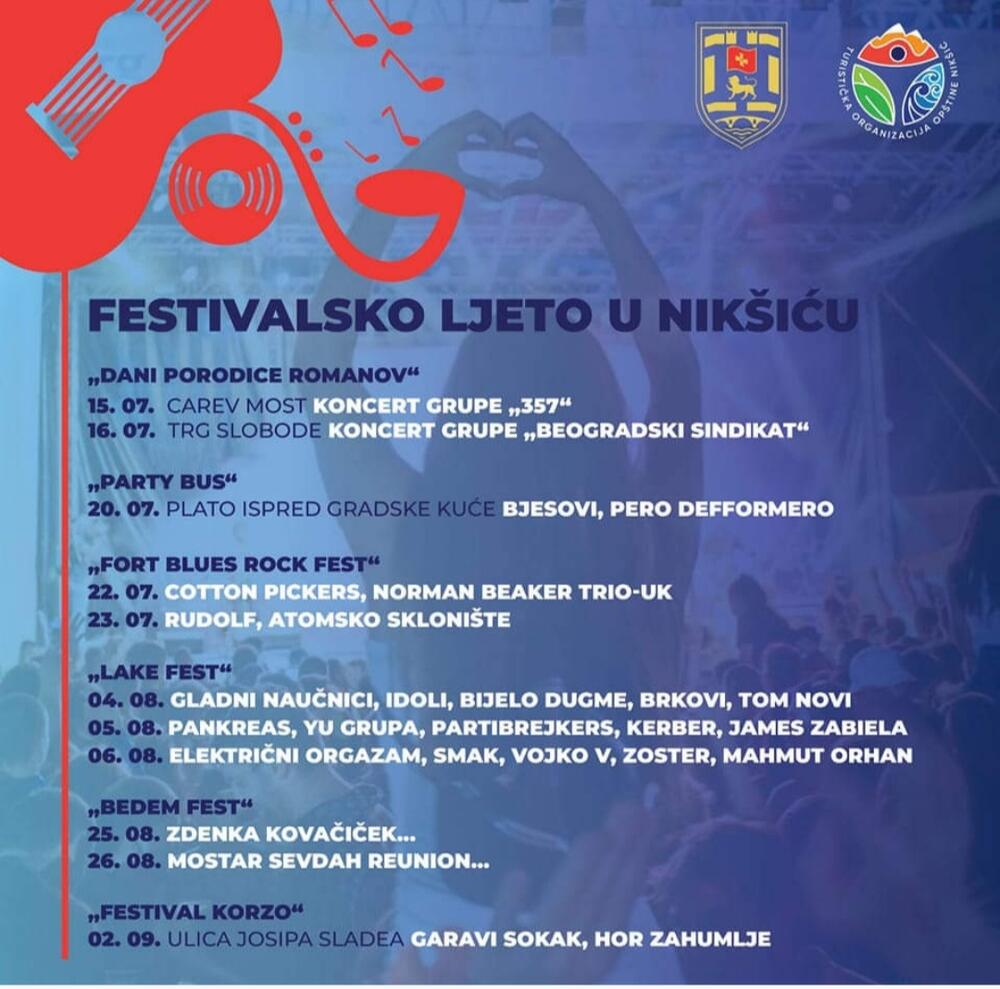 Raspored nastupa za 'Festivalsko ljeto u Nikšiću'