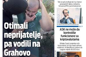 Naslovna strana "Vijesti" za 8. jul 2023.