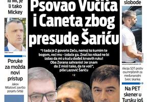 Naslovna strana "Vijesti" za 11. jul 2023.