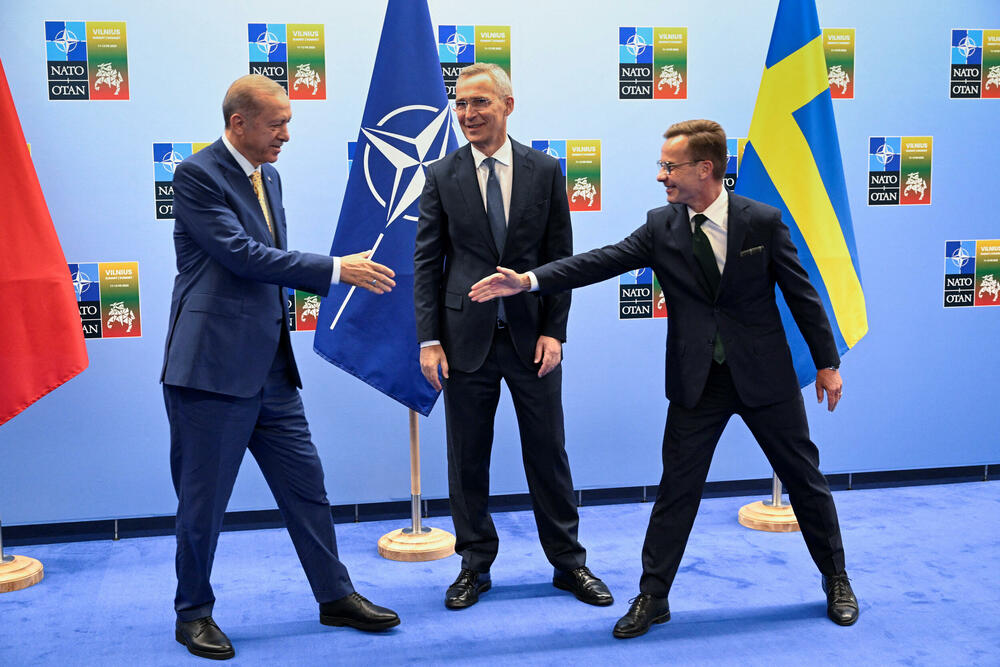 Erdogan, Kristerson i Jens Stoltenberg uoči NATO samita u Viljnusu 