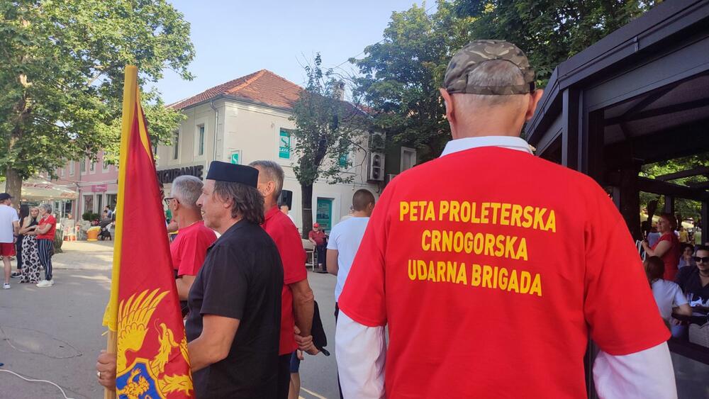 <p>Grupa građana na nikšićkom Trgu slobode organizovala proslavu 13. jula</p>