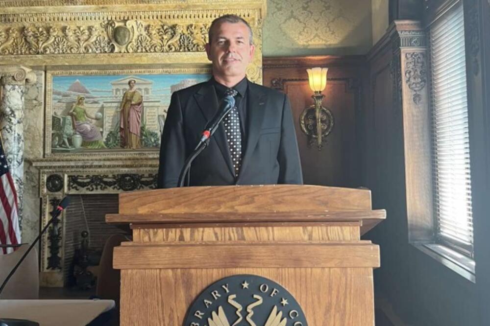 Dušan Polović, na konferenciji u Vašingtonu, Foto: Ministarstvo javne uprave