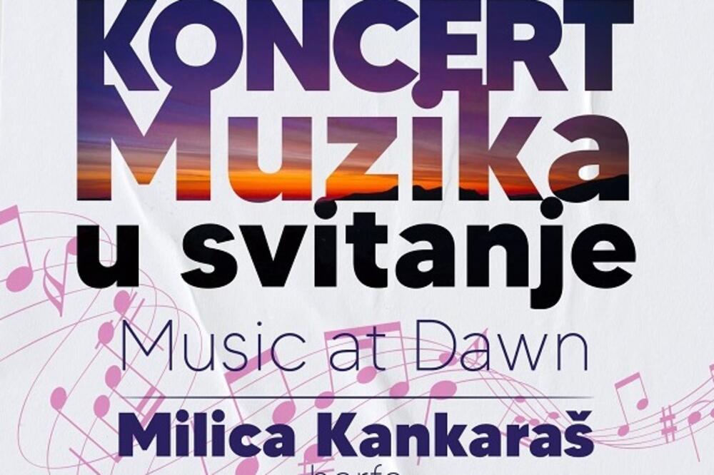 Koncert harfistkinje Milice Kankaraš u svitanje na brdu Vrmac, Foto: TO Tivat