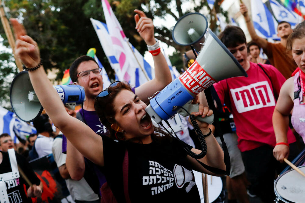 Detalj sa protestnog marša u Izraelu, Foto: Reuters