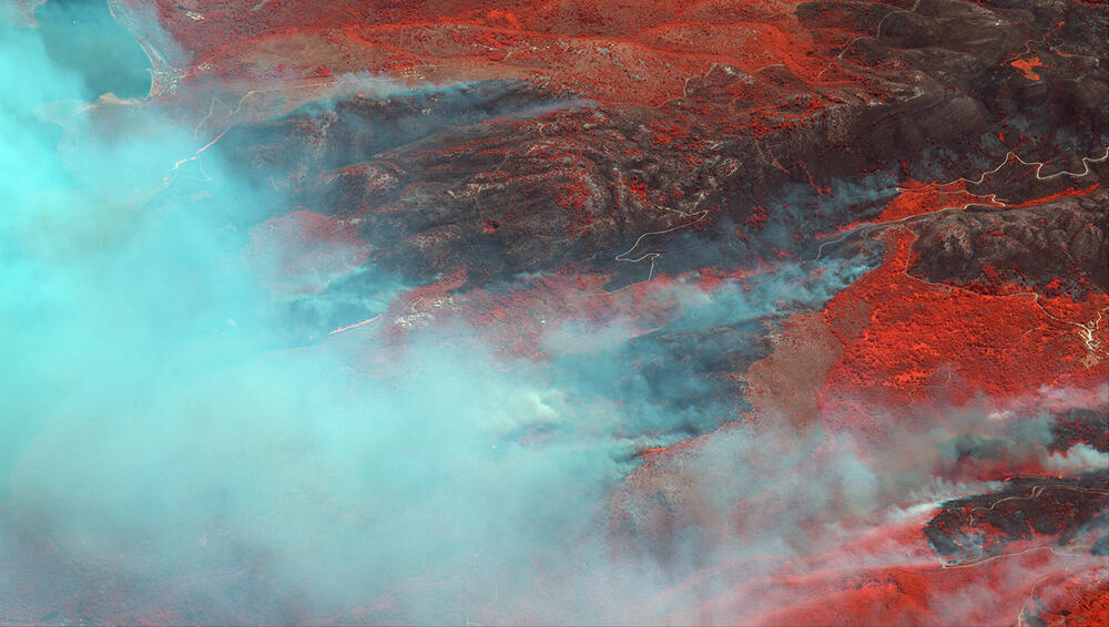 Satelitski prikaz šumskih požara na ostrvu Krf