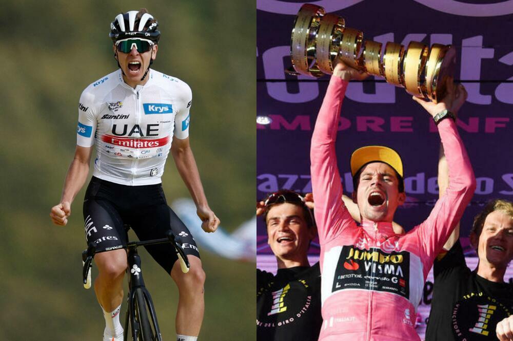 Tadej Pogačar won the Tour de France twice, Primož Roglič has the Giro and the Vuelta, Photo: Reuters