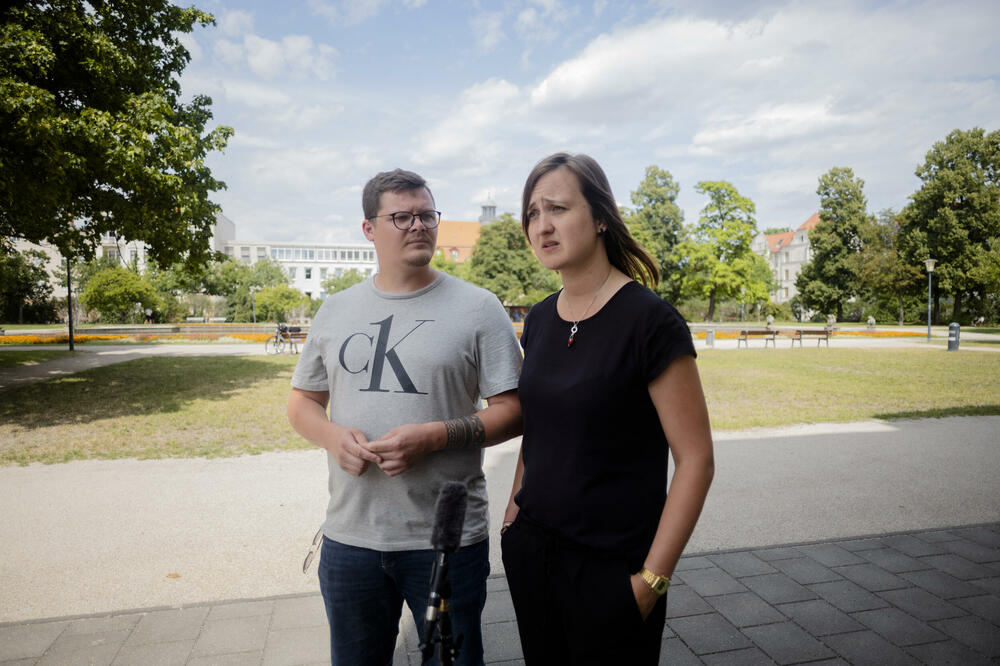 Profesori Lora Nikel i Maks Teske u gradu Kotbus u Njemačkoj, Foto: Beta/AP