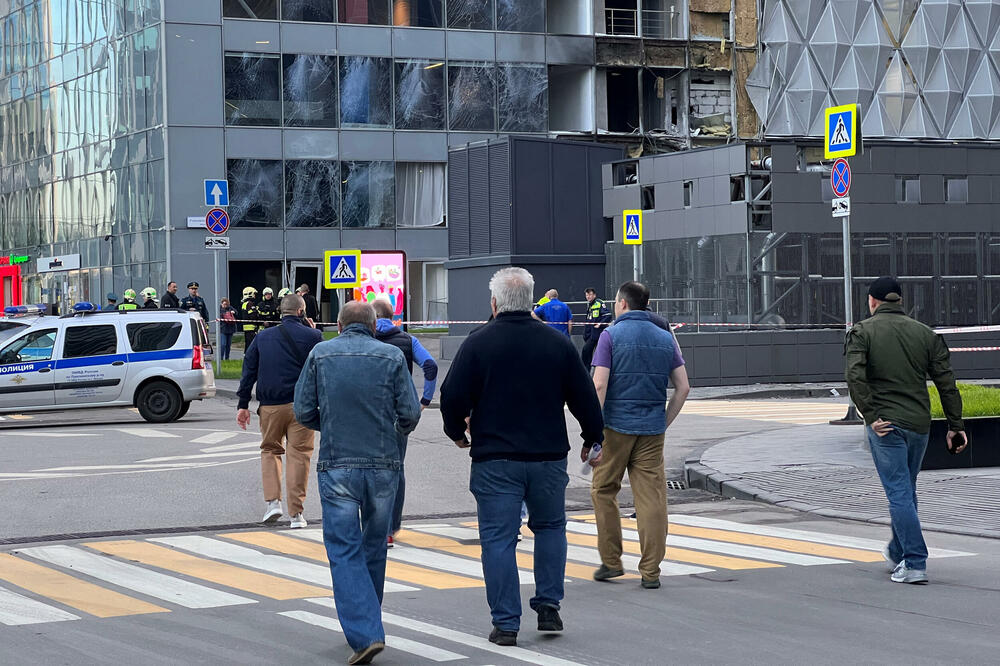 Oštećena zgrada u Moskvi, Foto: Reuters