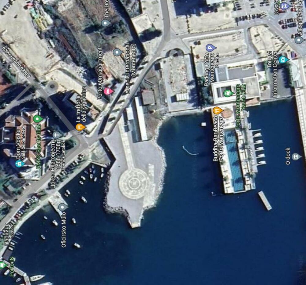 Sadašnja lokacija helidroma u Porto Montenegru