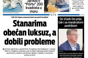 Naslovna strana "Vijesti" za 31. jul 2023.