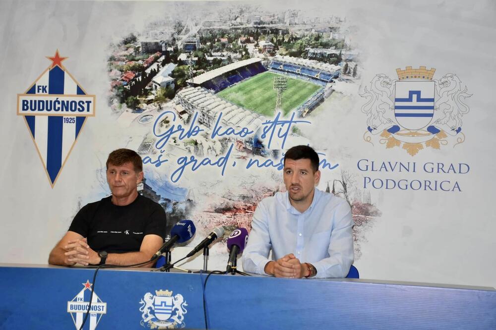 Grbić i Milinković na današnjem presu, Foto: FK Budućnost