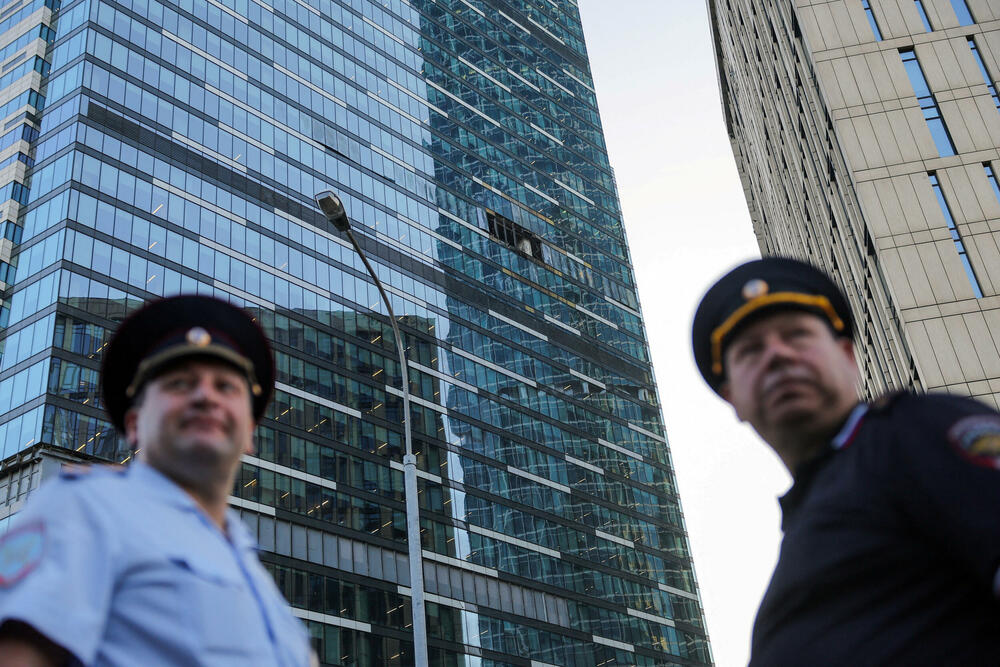 A drone crashed into a tower in Moscow