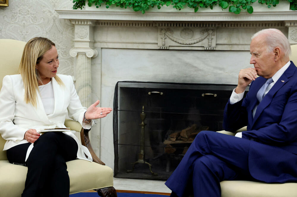 Meloni i Bajden na sastanku, Foto: REUTERS
