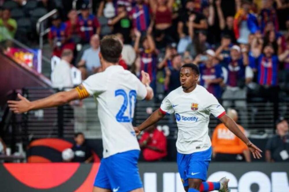 Fati slavi gol protov Milana, Foto: FC Barcelona (Twitter)