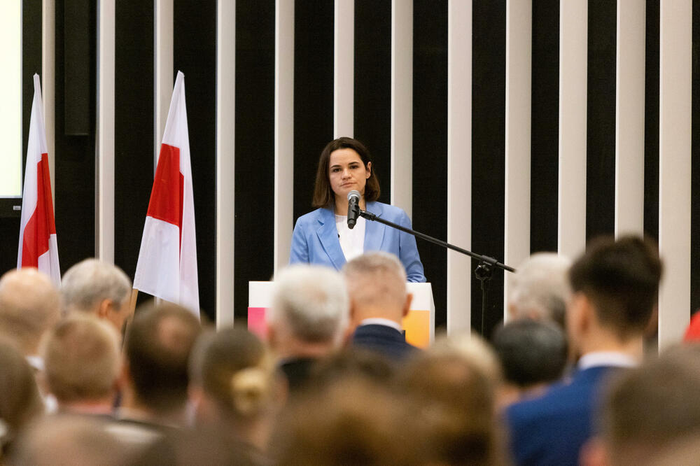 Tihanovska na konferenciji u Poljskoj, Foto: Reuters