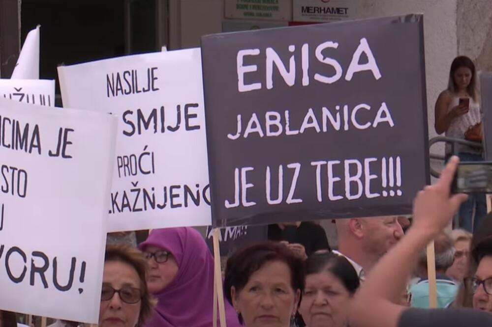 Sa protesta u Jablanici, 9. avgusta 2023. godine, Foto: Printscreen YouTube