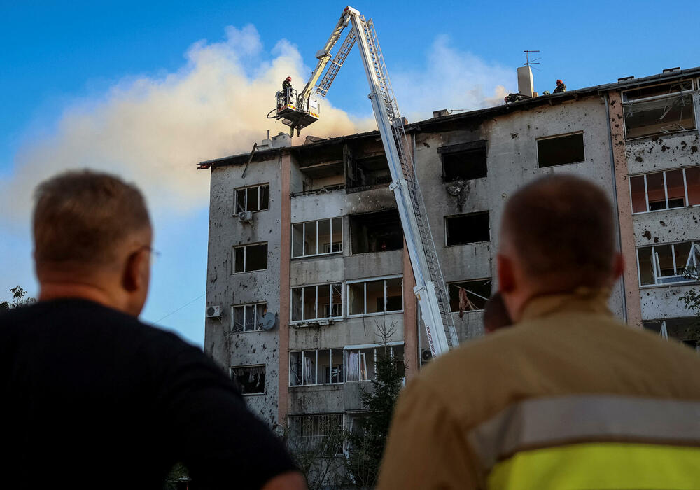 Zgrada u Lavovu koja je pogođena u ruskom napadu 