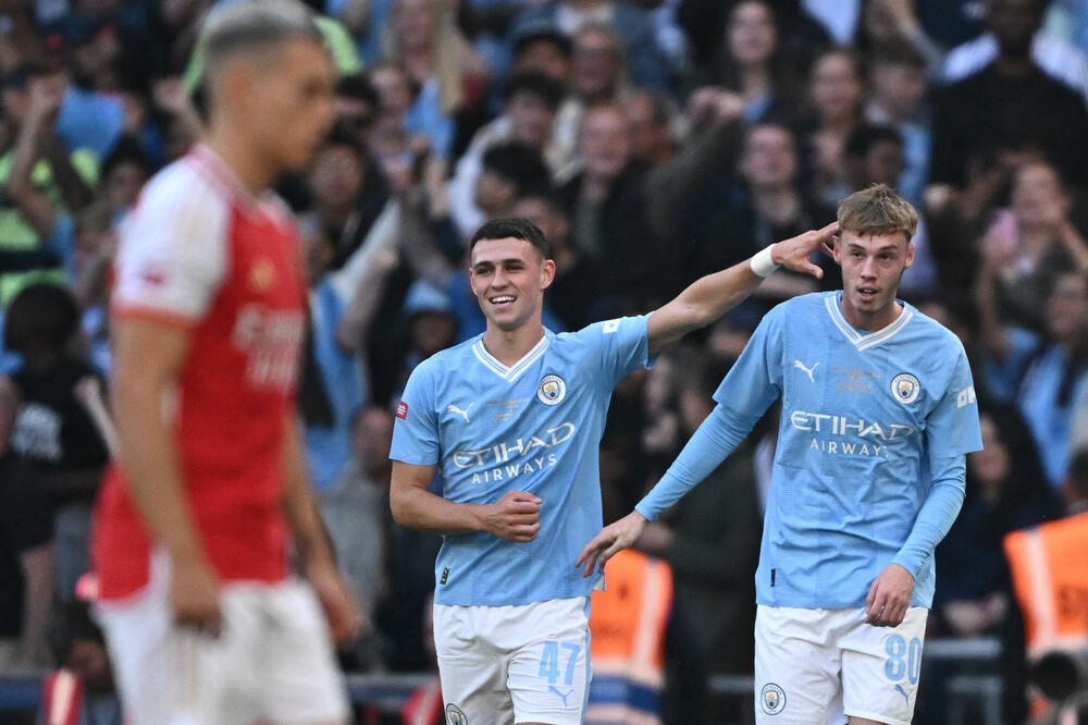 Lokalni momci i majstori Sitija: Foden i Palmer, Foto: Reuters