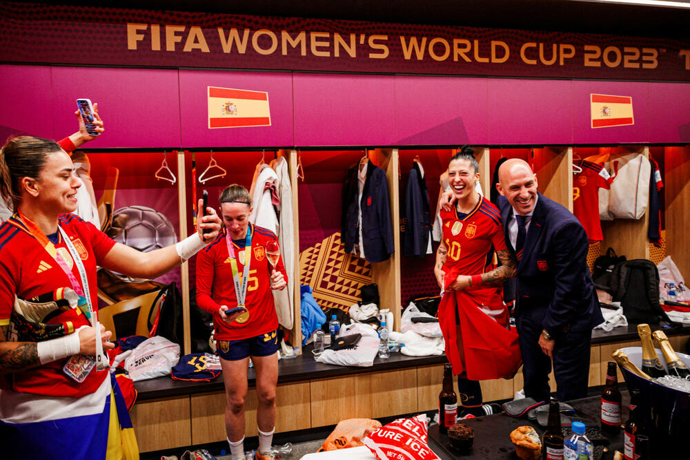 Ermoso i Rubijales (desno) nakon finala Svjetskog prvenstva, Foto: Reuters