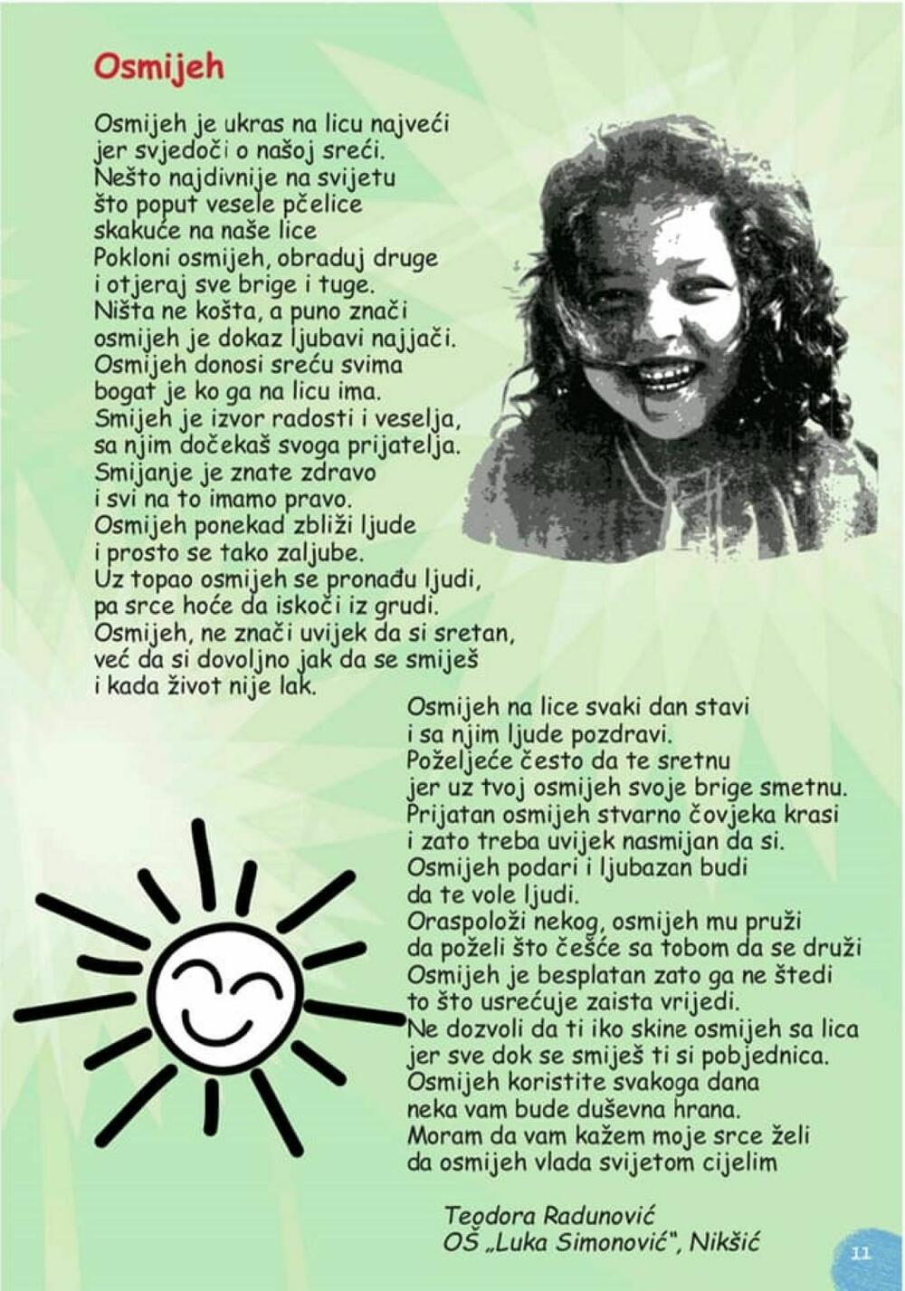 Jedna od Teodorinih pjesama