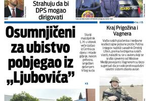 Naslovna strana "Vijesti" za 24. avgust 2023.