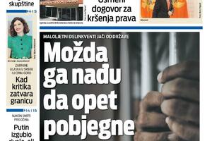 Naslovna strana "Vijesti" za 25. avgust 2023.