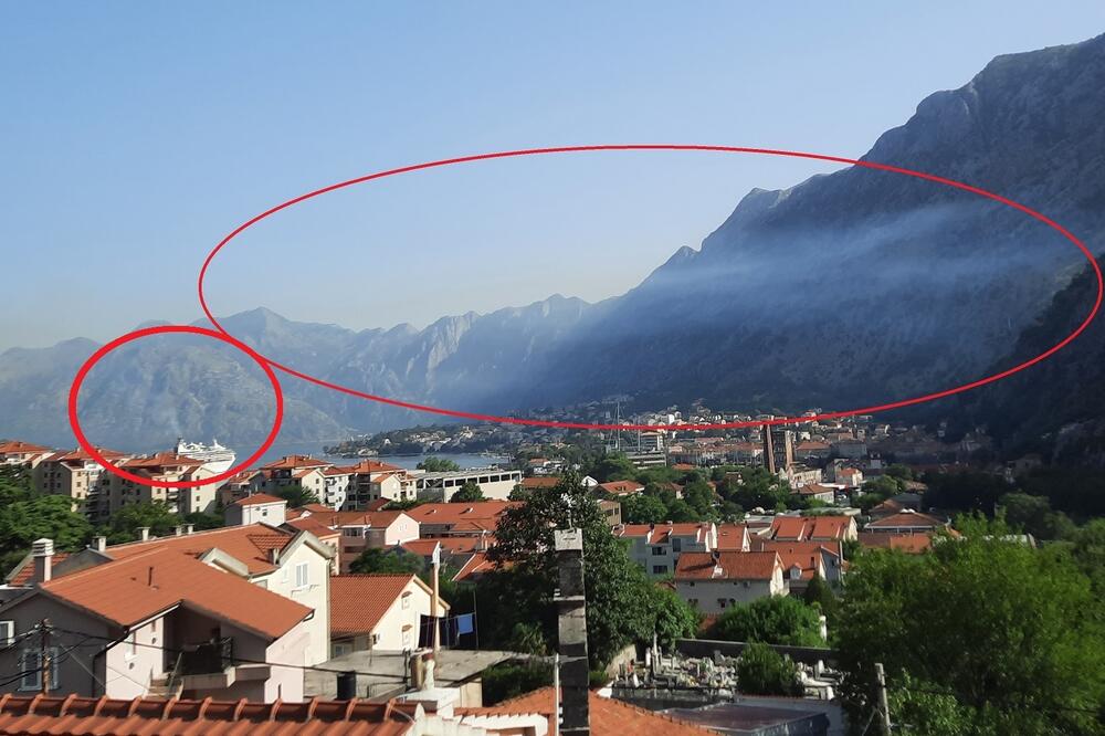 Bjeličast dim iznad Kotora, Foto: UPKCG
