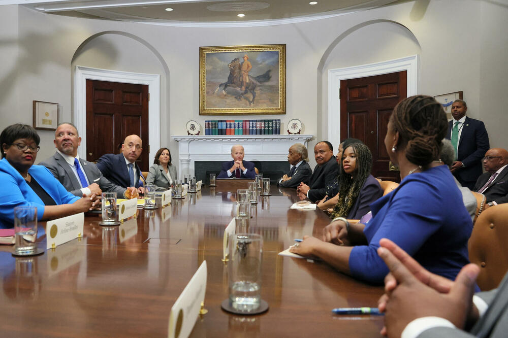 Američki predsjednik sa organizatorima obilježavanja 60 godina od Marša na Vašington, Foto: Reuters
