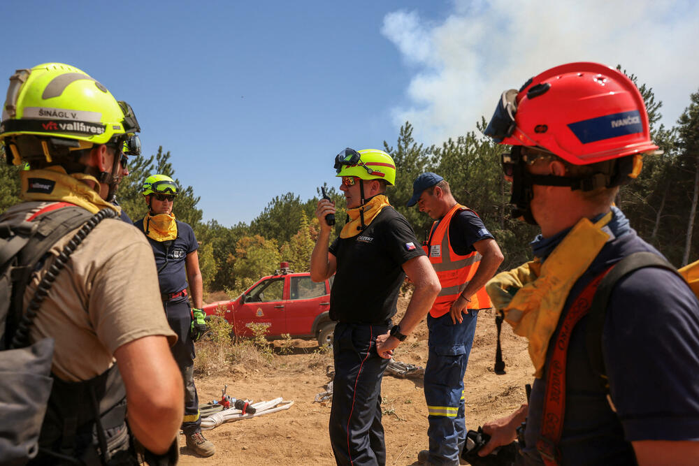 Češki vatrogasci u Dadija nacionalnom parku u regionu Evros