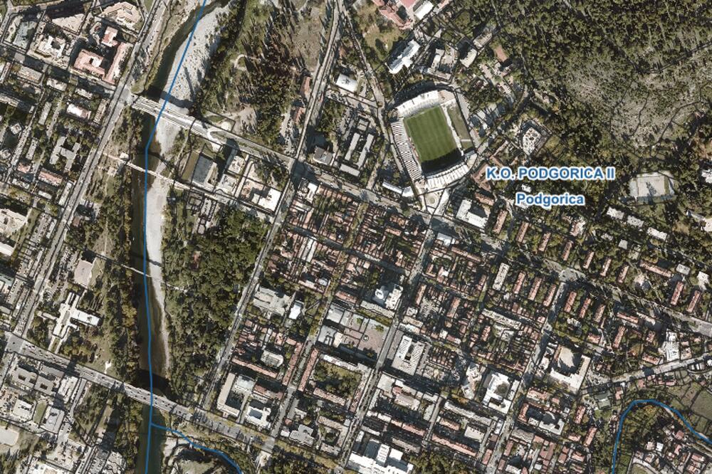 Trenutno dostupni samo 2D vertikalni snimci: Podgorica, Foto: Geoportal